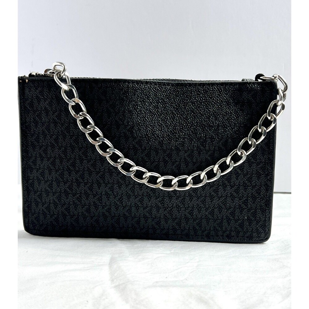 Michael Kors Signature Logo Fanny Pack /Waist Belt Bag With Chain Accent